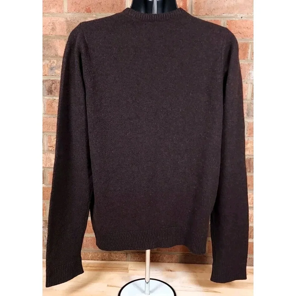 Abercrombie &‎ Fitch Sweater Brown Lambswool Size Large V Neck Long Sleeve